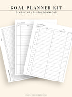 T101 | Goal Setting Planner Bundle Template for Business and Personal