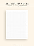 N120 | All-round Grid Notes Template, Printable Bullet Journal Inserts