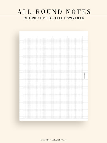 N120 | All-round Grid Notes Template, Printable Bullet Journal Inserts ...