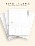 W117 | WO4P, Weekly 24-hour Schedule, To-do List Planner Template