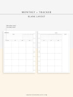 M106_B | Monthly Planner with 31 Days Habit Tracker Printable Inserts