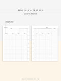 M106_G | Monthly Planner with 31 Days Habit Tracker Printable Inserts