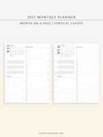M113_V_2023 | 2023 Monthly Planner Printable (MO1P_Vertical)