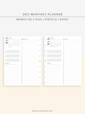 M113_V_2023 | 2023 Monthly Planner Printable (MO1P_Vertical)