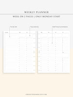 W112 | To-do List Type Weekly Schedule Planner Printable Inserts