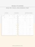 W112 | To-do List Type Weekly Schedule Planner Printable Inserts