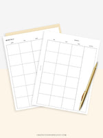 M101 | Basic Monthly Planner Printable Inserts for Minimalist