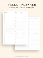 W112 | To-do List Type Weekly Schedule Planner Printable Inserts