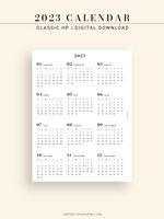 Y104_2023 | 2023 Calendar Planner Inserts Printable