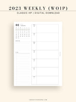 W108_01GX_WO1P_2023 | 2023 Dated Weekly Planner Inserts Printable Template