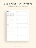 W108_01GX_WO1P_2023 | 2023 Dated Weekly Planner Inserts Printable Template