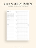 W108_01G_WO1P_2023 | 2023 Dated Weekly Planner Inserts Printable Template