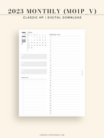 M113_V_2023 | 2023 Monthly Planner Printable (MO1P_Vertical)