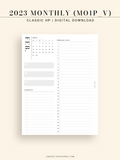 M113_V_2023 | 2023 Monthly Planner Printable (MO1P_Vertical)