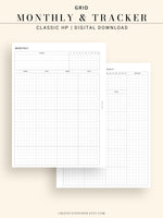 M106_G | Monthly Planner with 31 Days Habit Tracker Printable Inserts