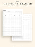 M106_G | Monthly Planner with 31 Days Habit Tracker Printable Inserts