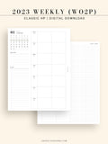 W108_01GX_WO2P_2023 | 2023 Dated Weekly Planner Inserts Printable Template