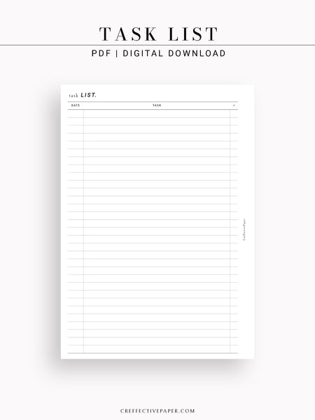 D103 | Daily Task List Printable, To-do List Organizer, Checklist Template