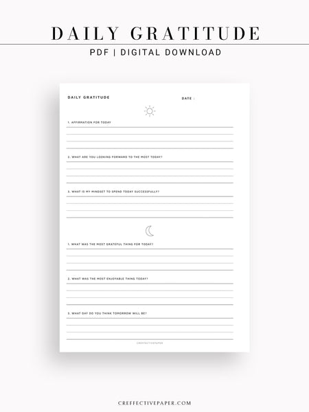 D104 | Daily Gratitude Journal with Morning & Night Ritual for