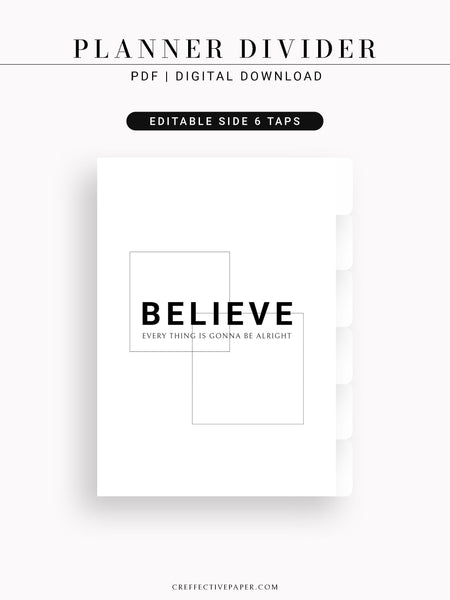 DA102 | Printable Quotes Dashboard & Planner Divider