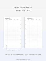 N115 | Home Management & House Maintenance Log