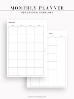 M101 | Basic Monthly Planner Printable Inserts for Minimalist