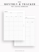 M106_G | Monthly Planner with 31 Days Habit Tracker Printable Inserts