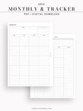 M106_G | Monthly Planner with 31 Days Habit Tracker Printable Inserts