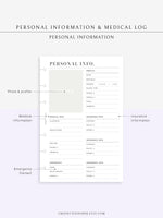 N113 | Personal Information & Medical Log Template