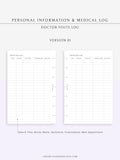 N113 | Personal Information & Medical Log Template