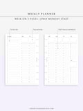 W112 | To-do List Type Weekly Schedule Planner Printable Inserts