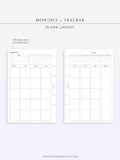 M106_B | Monthly Planner with 31 Days Habit Tracker Printable Inserts