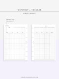 M106_G | Monthly Planner with 31 Days Habit Tracker Printable Inserts