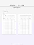 M106_G | Monthly Planner with 31 Days Habit Tracker Printable Inserts