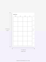 M101 | Basic Monthly Planner Printable Inserts for Minimalist