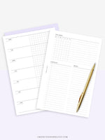 W110 | Week on 2 Pages, Weekly Planner & Tracker & Checklist