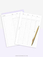 W112 | To-do List Type Weekly Schedule Planner Printable Inserts