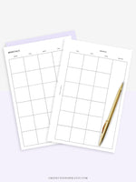 M101 | Basic Monthly Planner Printable Inserts for Minimalist