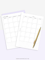 M110 | Minimal Monthly Planner Printable Inserts Template