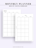 M101 | Basic Monthly Planner Printable Inserts for Minimalist