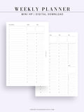 W112 | To-do List Type Weekly Schedule Planner Printable Inserts