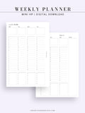 W111 | Weekly Schedule Planner Printable Inserts Template