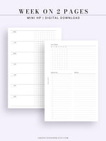 W110 | Week on 2 Pages, Weekly Planner & Tracker & Checklist