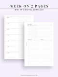 W110 | Week on 2 Pages, Weekly Planner & Tracker & Checklist