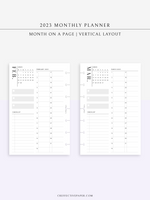 M113_V_2023 | 2023 Monthly Planner Printable (MO1P_Vertical)