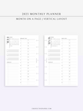 M113_V_2023 | 2023 Monthly Planner Printable (MO1P_Vertical)