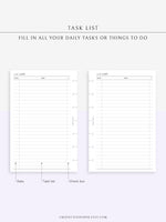 D103 | Daily Task List Printable, To-do List Organizer, Checklist Template