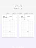 D111_DO1P | Day on a Page, Daily Planner Printable Inserts Template