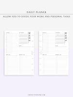 D114 | Daily Schedule Planner, Work & Personal Task Ver.