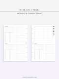 W117 | WO4P, Weekly 24-hour Schedule, To-do List Planner Template